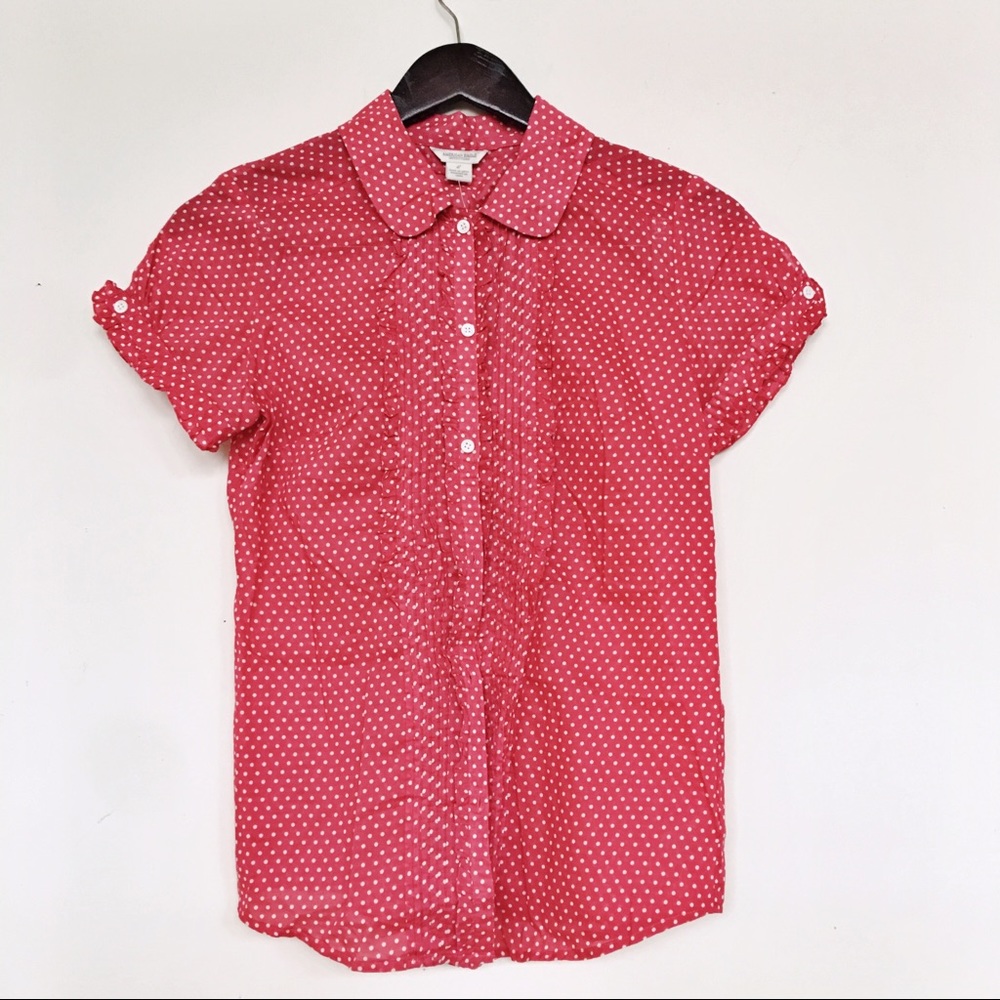 Polka dot button up shirt/ blouse